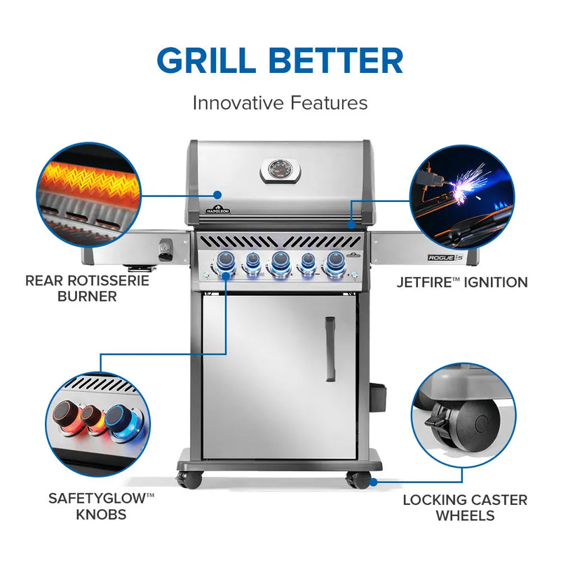 Napoleon Napoleon Rogue PRO-S 425 RSIB Gas Grill, Stainless Steel Freestanding Gas Grill