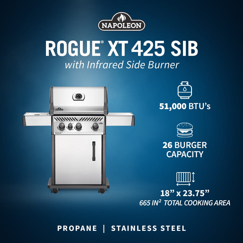 Napoleon Napoleon Rogue XT 425 SIB 3-Burner BBQ with Infrared Side Burner RXT425SIB-1 Freestanding Gas Grill