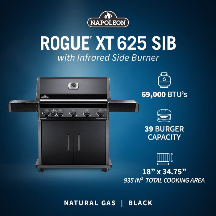 Napoleon Rogue XT 625 SIB 5-Burner BBQ with Infrared Side Burner