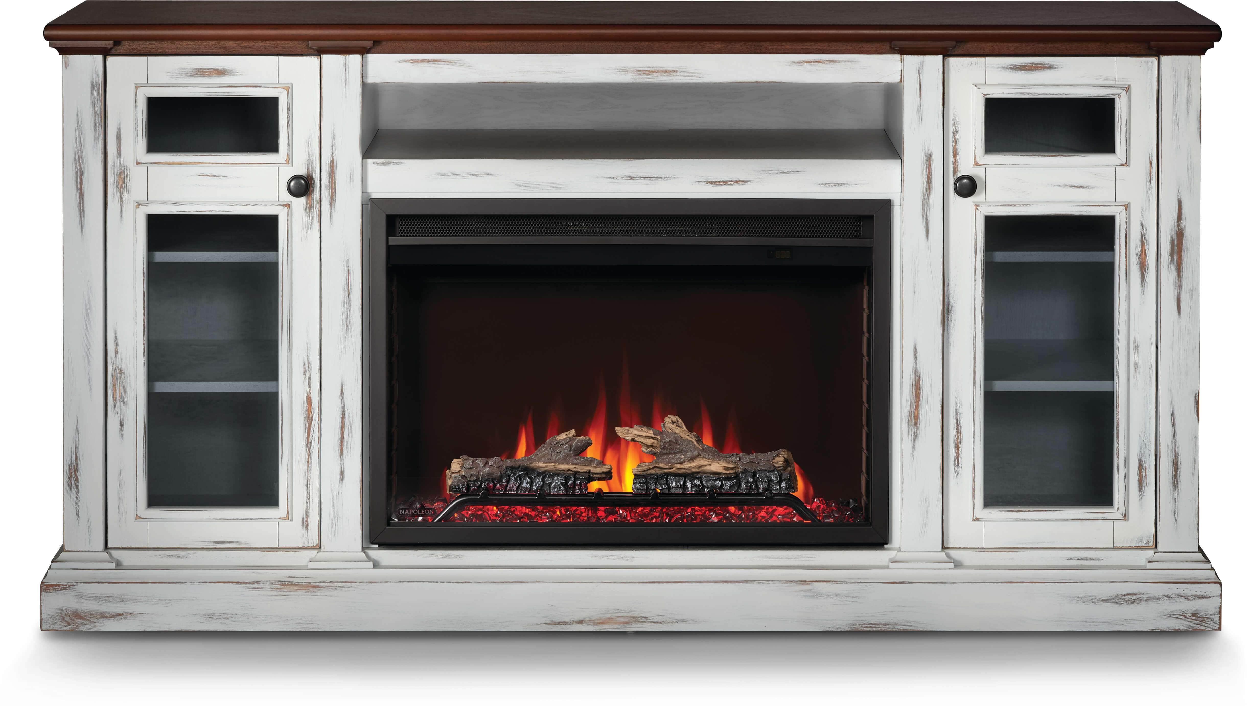 Napoleon Napoleon The Charlotte Electric Fireplace Mantel Package NEFP30-3820AW Electric NEFP30-3820AW Electric Fireplace Media Console Package 629169080793