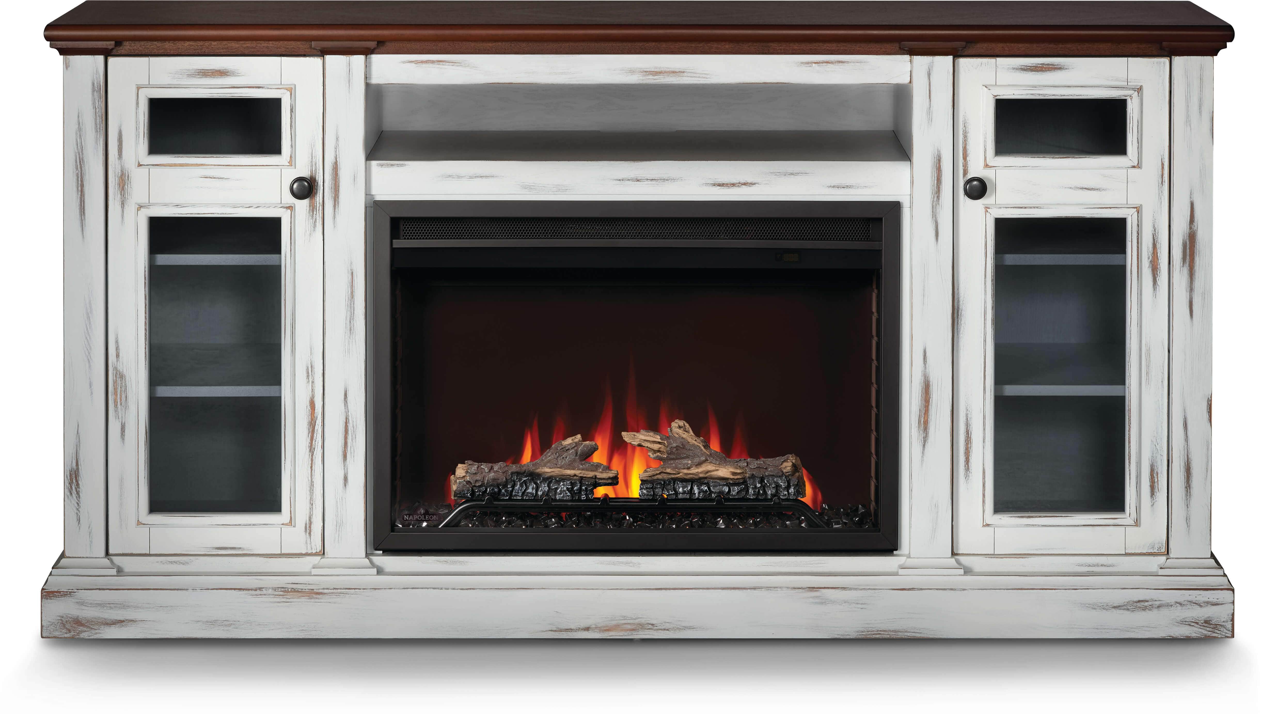 Napoleon Napoleon The Charlotte Electric Fireplace Mantel Package NEFP30-3820AW Electric NEFP30-3820AW Electric Fireplace Media Console Package 629169080793