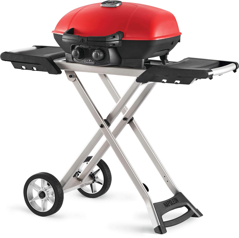 Napoleon Napoleon TravelQ 285X (Red) Portable Propane BBQ with Scissor Cart & Griddle TQ285X-RD-1-A Propane / Red TQ285X-RD-1-A Portable Gas Grill 629162133939