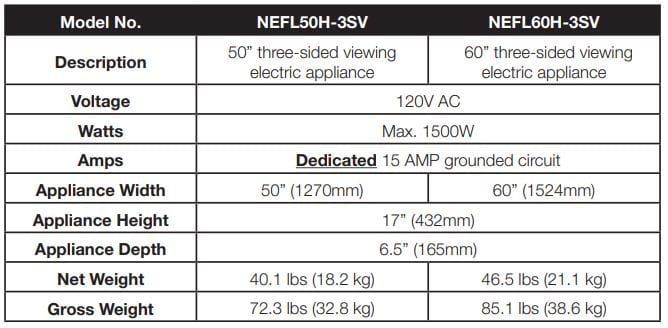 Napoleon Napoleon TRIVISTA Pictura 50" Three-Sided Wall Hanging Electric Fireplace NEFL50H-3SV Canada Electric NEFL50H-3SV Built-In Electric Fireplace 629169085644