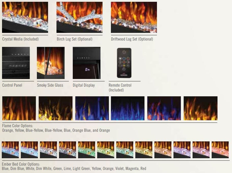 Napoleon Napoleon TRIVISTA Pictura 50" Three-Sided Wall Hanging Electric Fireplace NEFL50H-3SV Canada Electric NEFL50H-3SV Built-In Electric Fireplace 629169085644