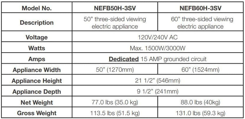 Napoleon Napoleon TRIVISTA Primis 60" Three-Sided Built-In Electric Fireplace NEFB60H-3SV Canada Electric NEFB60H-3SV Built-In Electric Fireplace 629169072637
