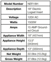Napoleon Napoleon Woodland 18" Electric Log Set NEFI18H Canada Electric NEFI18H Electric Log Insert 629169059836