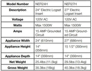 Napoleon Napoleon Woodland 27" Electric Log Set NEFI27H Canada Electric NEFI27H Electric Log Insert 629169054800