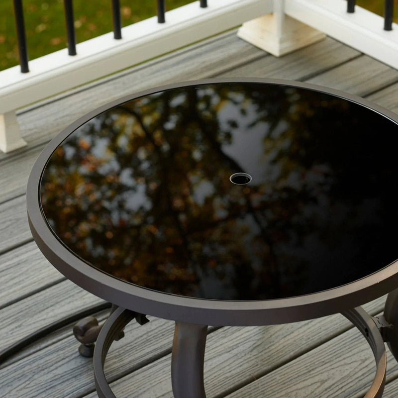 National Energy Equipment Tog 20 Round Black Tempered Glass Burner Cover FST CFT-GLASS FST CFT-GLASS Accessory Cover Firepit