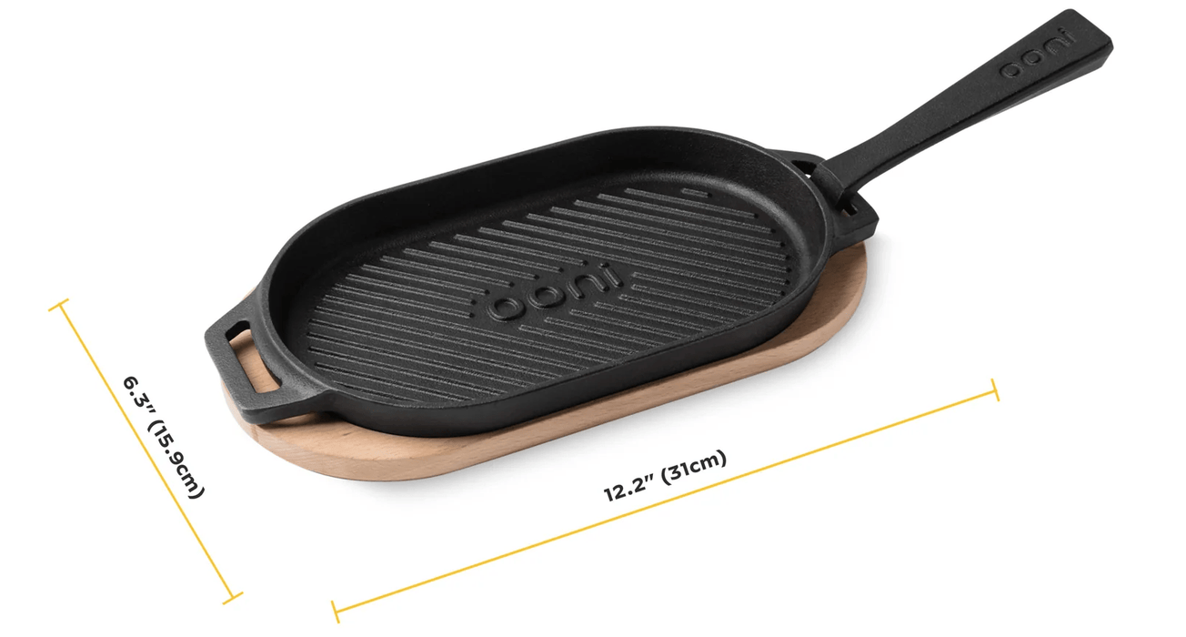  ooni Dual-Sided Grizzler Plate - Reversible Cast Iron