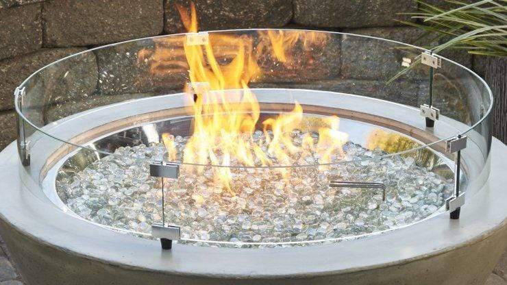 Outdoor Great Room Outdoor GreatRoom 30" Round Glass Wind Guard FST GLASS GUARD-30-R Accessory Firepit