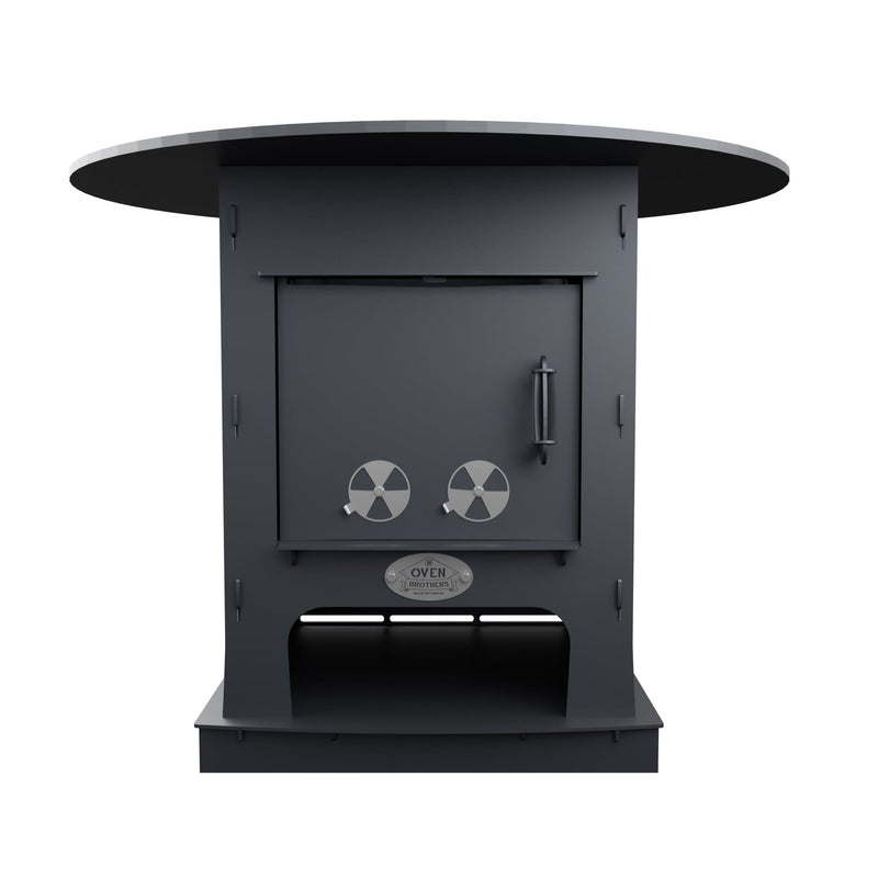 Oven Brothers Oven Brothers The Iron Fuoco 42" Grill Table Wood / Black OBIFFT Freestanding Wood Griddle 628678792173
