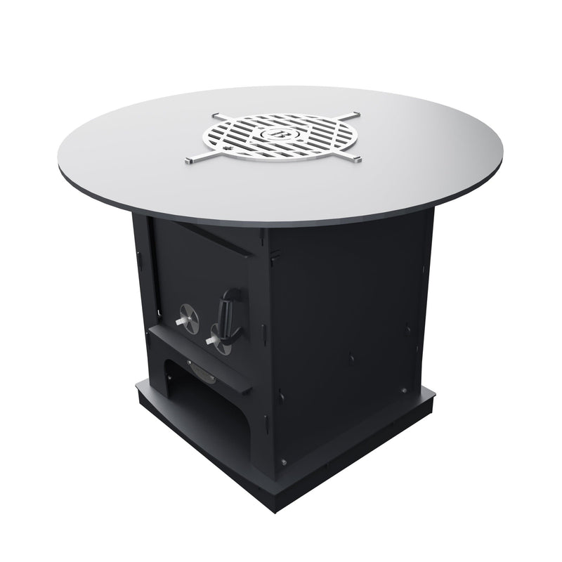 Oven Brothers Oven Brothers The Iron Fuoco 42" Grill Table Wood / Black OBIFFT Freestanding Wood Griddle 628678792173