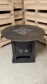 Oven Brothers Oven Brothers The Iron Fuoco 42" Grill Table Wood / Black OBIFFT Freestanding Wood Griddle 628678792173