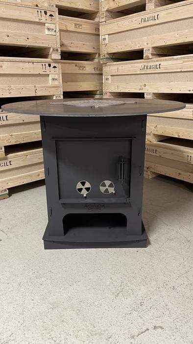 Oven Brothers Oven Brothers The Iron Fuoco 42" Grill Table Wood / Black OBIFFT Freestanding Wood Griddle 628678792173