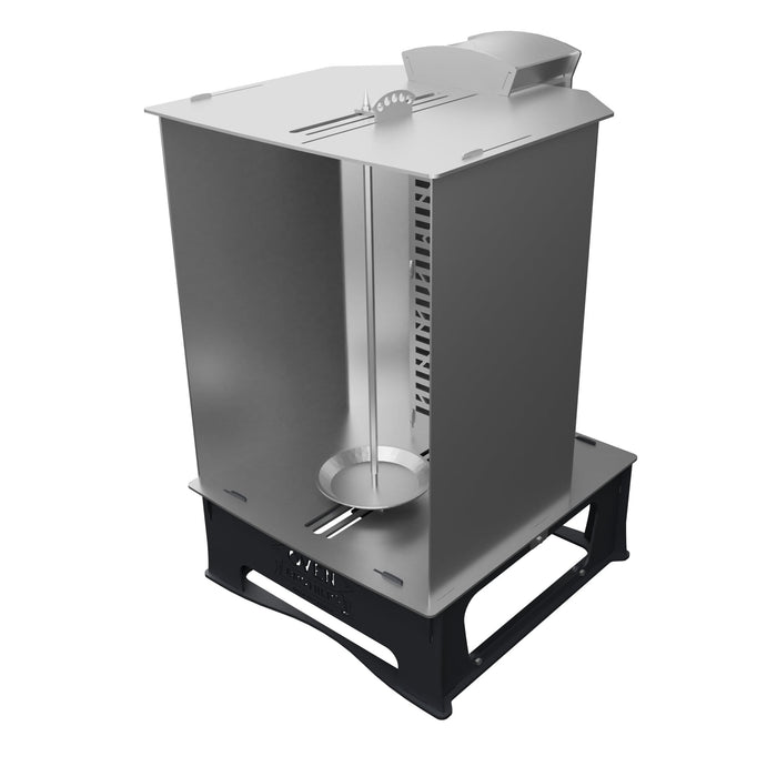 Oven Brothers Oven Brothers The Original Joint Rotisserie Standalone Wood / Stainless Steel OBRS Countertop Charcoal Grill 628678792197