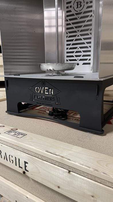 Oven Brothers Oven Brothers The Original Joint Rotisserie Standalone Wood / Stainless Steel OBRS Countertop Charcoal Grill 628678792197