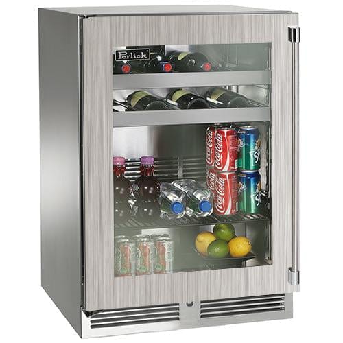 Perlick Perlick Signature Series Marine Grade Beverage Center Left / Panel-Ready Glass Door / No HP24BM-4-4L Refrigerators