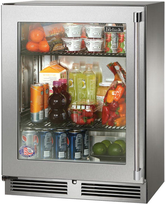 Perlick Perlick Signature Series Shallow Depth 18" Depth Outdoor Refrigerator With Stain HH24RO-4-3LL HH24RO-4-3LL Refrigerators