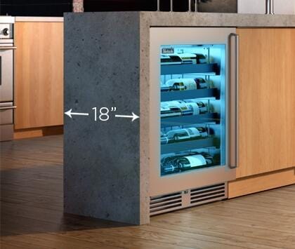 Perlick Perlick Signature Series Shallow Depth 18" Depth Outdoor Wine Reserve With Fully Integrated Panel-ready Glass Door, Hinge Right, With Lock HH24WO-4-4RL HH24WO-4-4RL Wine Reserves