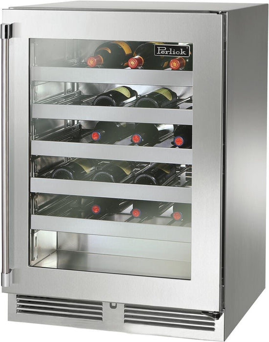 Perlick Perlick Signature Series Shallow Depth Ada Marine Grade Wine Reserve Left / Panel-Ready Glass Door / Yes HH24WM-4-4LL Refrigerators