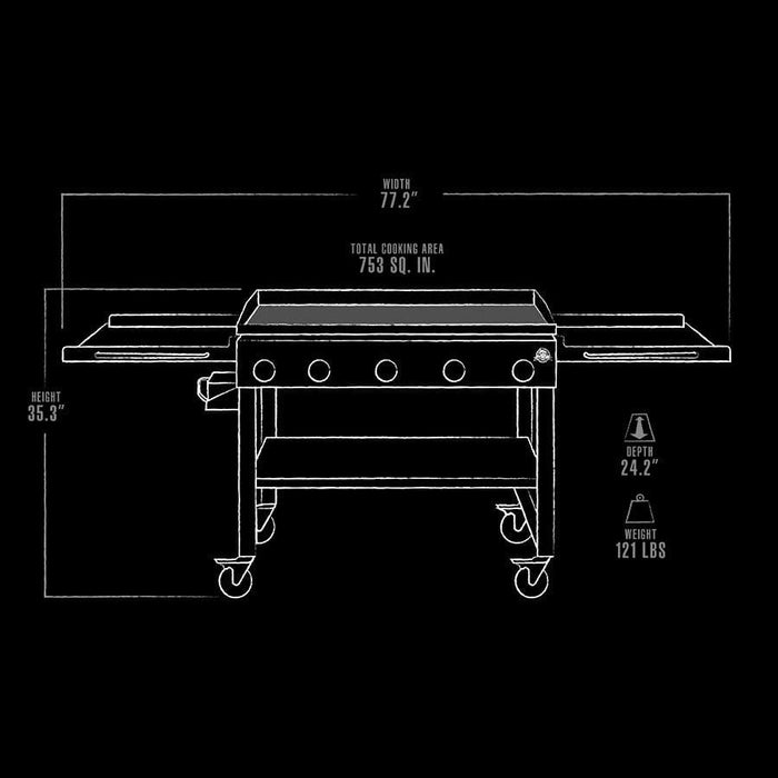 Pit Boss Grills Pit Boss Standard 5-Burner Griddle 10819 Propane / Black 10819 Freestanding Gas Griddle 684678108192