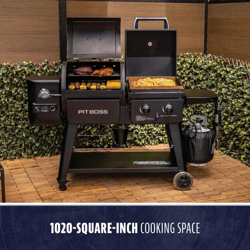 Pit Boss Pit Boss Competition Series 1020 Pellet Grill & Gas Griddle Combo Wood Pellet/Gas / Black 11212 Freestanding Pellet Grill 684678112120