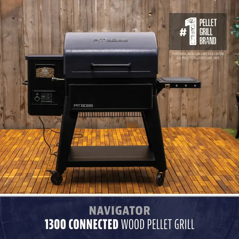 Pit Boss Pit Boss Navigator 1300 Connected Wood Pellet Grill Pellet / Black 11112 Freestanding Pellet Grill 684678111123