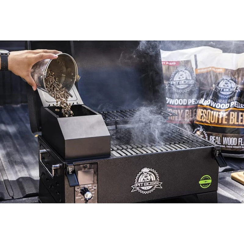 Pit Boss Pit Boss Portable Battery Powered Wood Pellet Grill with Cover Wood Pellet / Black 10798 Portable Pellet Grill 684678107980