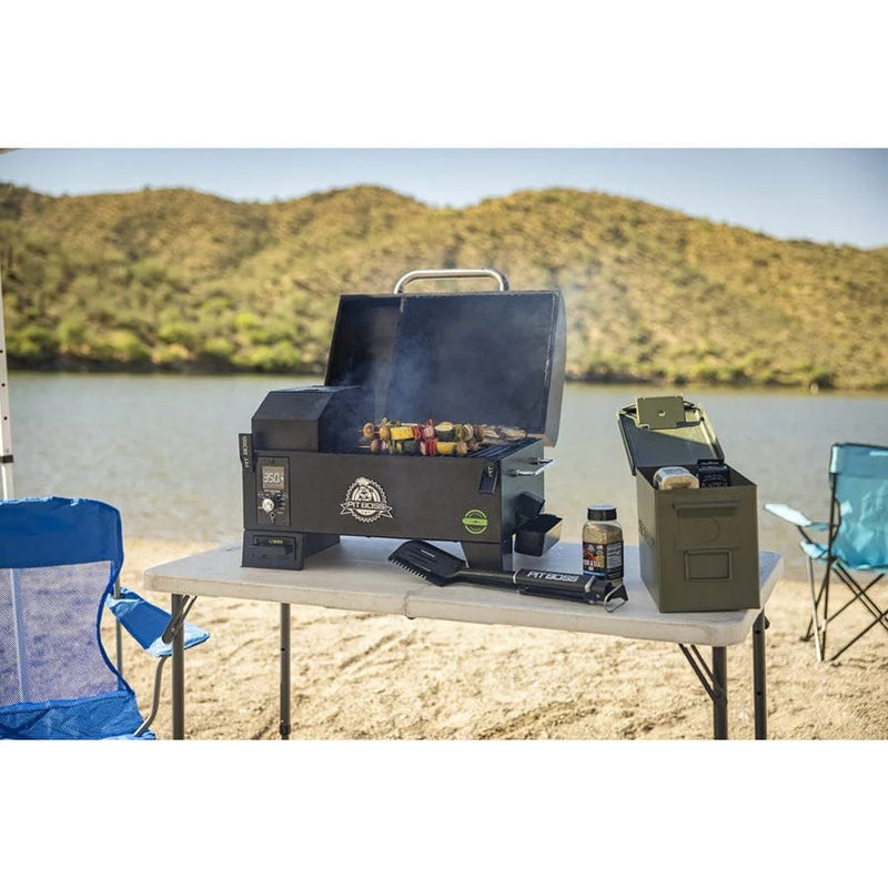 Pit Boss Pit Boss Portable Battery Powered Wood Pellet Grill with Cover Wood Pellet / Black 10798 Portable Pellet Grill 684678107980