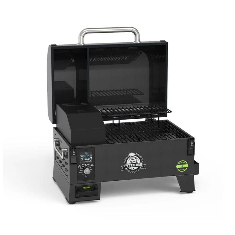 Pit Boss Pit Boss Portable Battery Powered Wood Pellet Grill with Cover Wood Pellet / Black 10798 Portable Pellet Grill 684678107980
