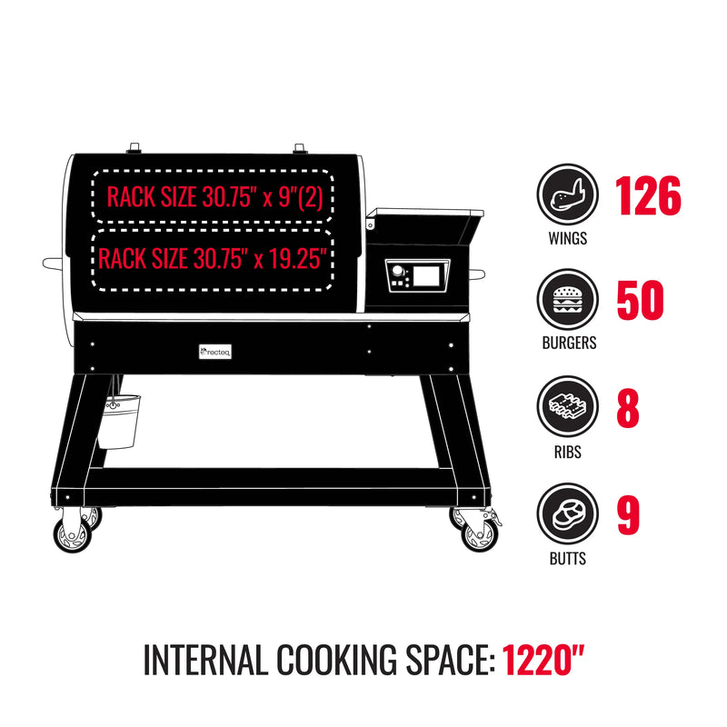 Recteq recteq Backyard Beast 1200 Wood Pellet Grill Pellet / Stainless Steel RT-1200BB Freestanding Pellet Grill 810179690229