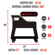 Recteq recteq Bullseye Deluxe 380BD Wood Pellet Grill Pellet / Black RT-380BD Freestanding Pellet Grill 810179691981