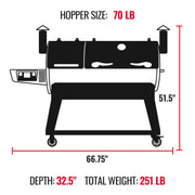 Recteq Recteq DualFire 1200 Wood Pellet Grill Pellet / Stainless Steel RT-1200DF Freestanding Pellet Grill 810021996165