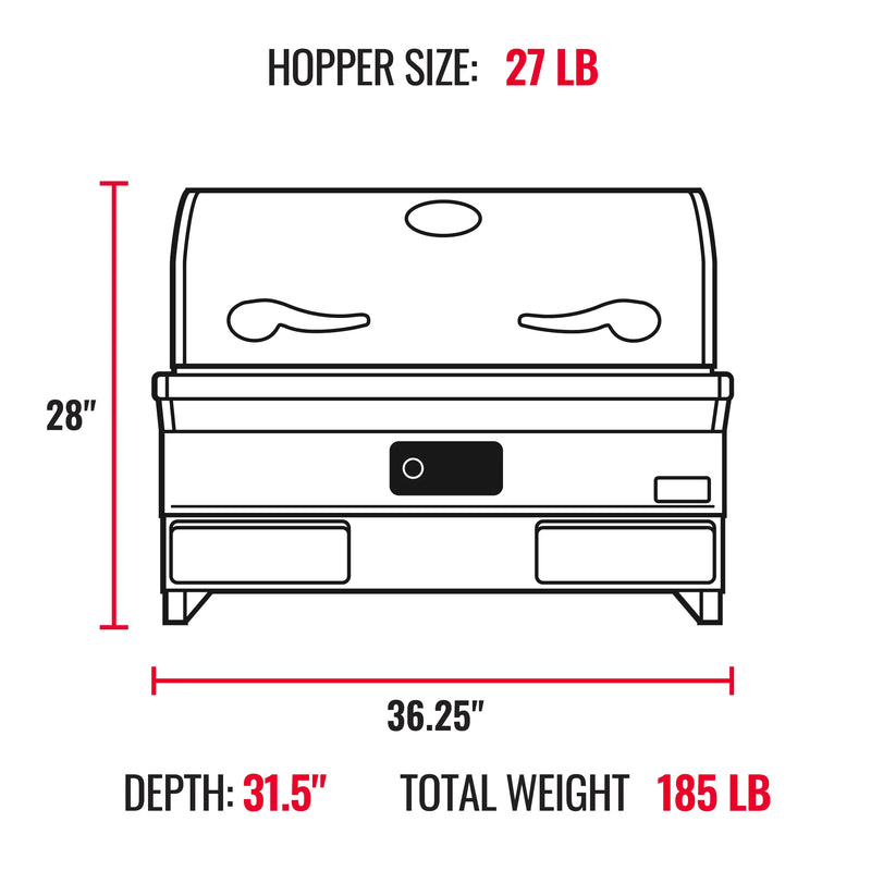 Recteq Recteq E-Series Built-In 1300 Wood Pellet Grill Pellet / Stainless Steel RT-1300BI Built-in Pellet Grill 810021996172