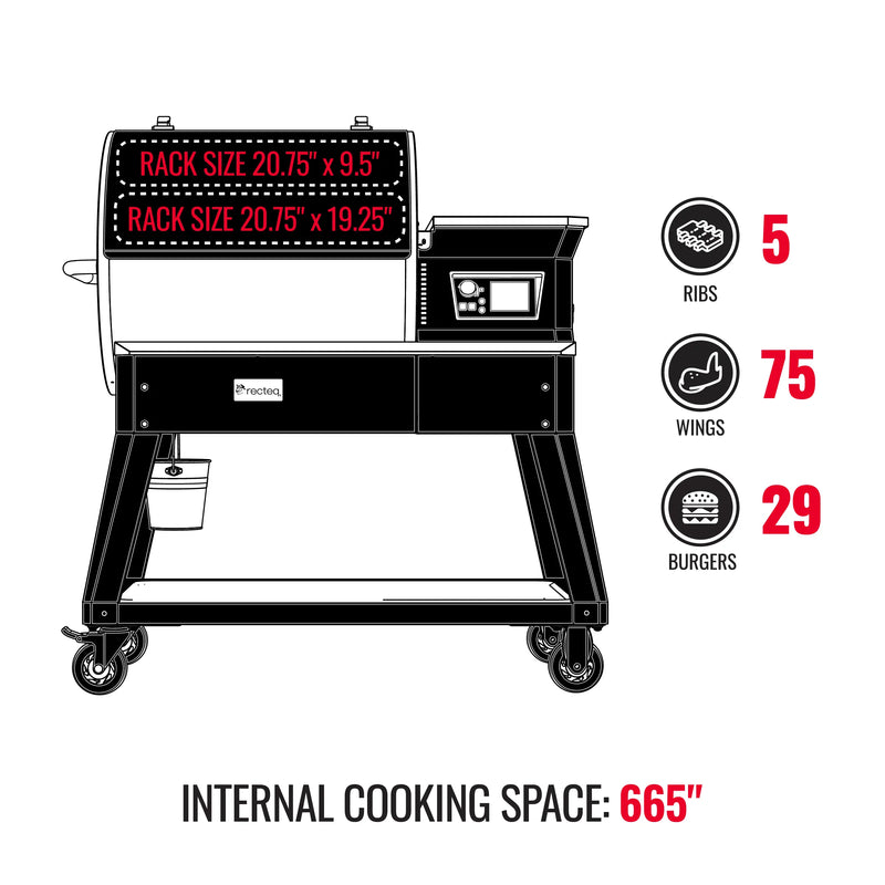 Recteq Recteq Patio Legend 600 Wood Pellet Grill Pellet / Stainless Steel RT-600PL Freestanding Pellet Grill 810179692322