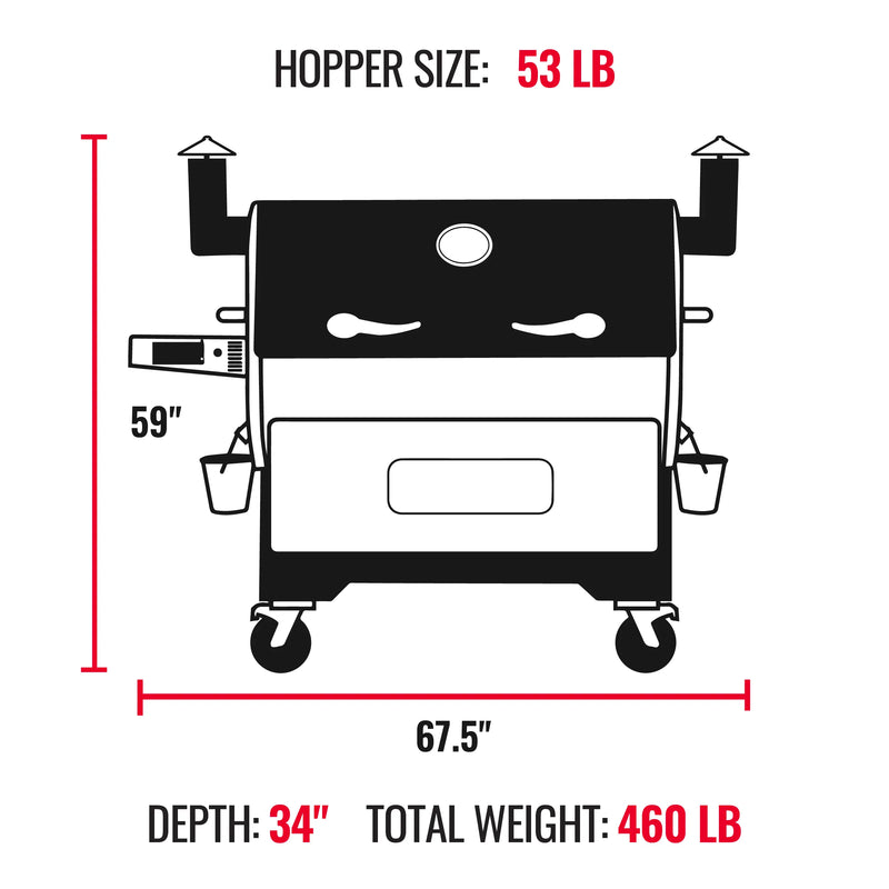 Recteq recteq RT-2500 BFG Wood Pellet Grill Pellet / Stainless Steel RT-2500-0621 Freestanding Pellet Grill 810021993713