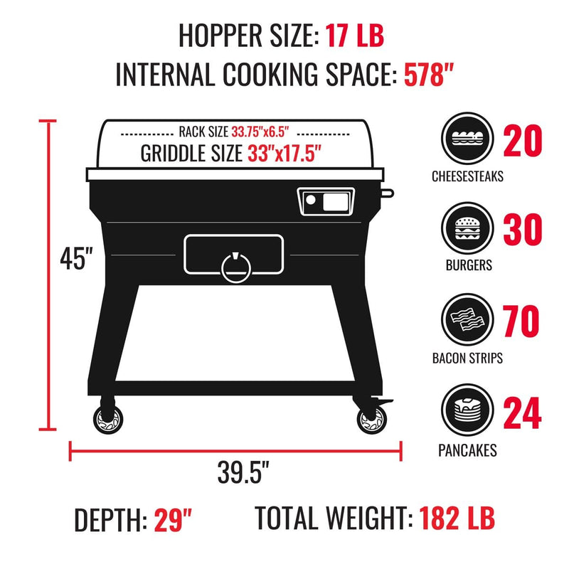 Recteq Recteq SmokeStone 600 Wood Pellet Griddle Pellet / Stainless Steel RT-600SMKSTN Freestanding Wood Griddle 810021996455