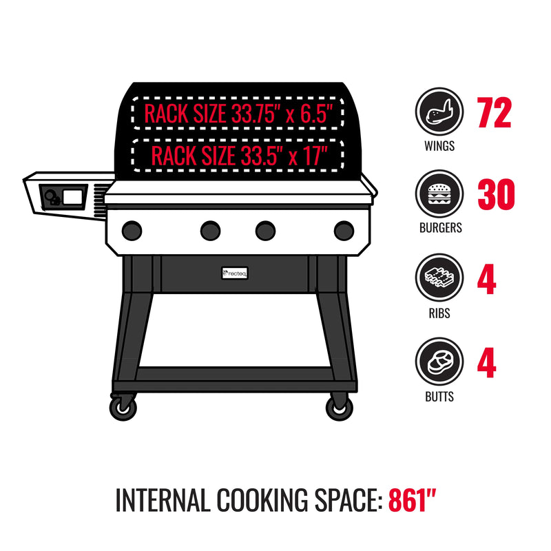 Recteq Recteq X-Fire Pro 825 Wood Pellet Grill Pellet / Stainless Steel RT-825XF Freestanding Pellet Grill 810179690342
