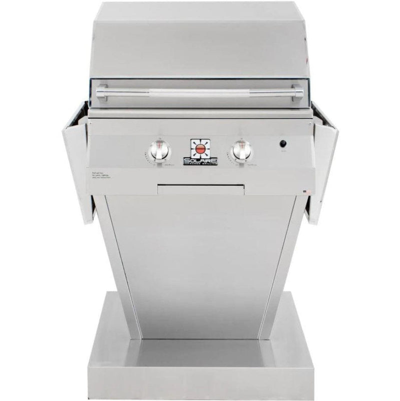 Solaire Solaire 27" Deluxe Infrared Gas Grill on Angular Pedestal Base Natural Gas / Stainless Steel SOL-IRBQ-27GIRXL-PED-NG Freestanding Gas Grill