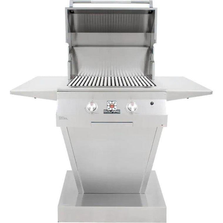 Solaire Solaire 27" Deluxe Infrared Gas Grill on Angular Pedestal Base Natural Gas / Stainless Steel SOL-IRBQ-27GIRXL-PED-NG Freestanding Gas Grill