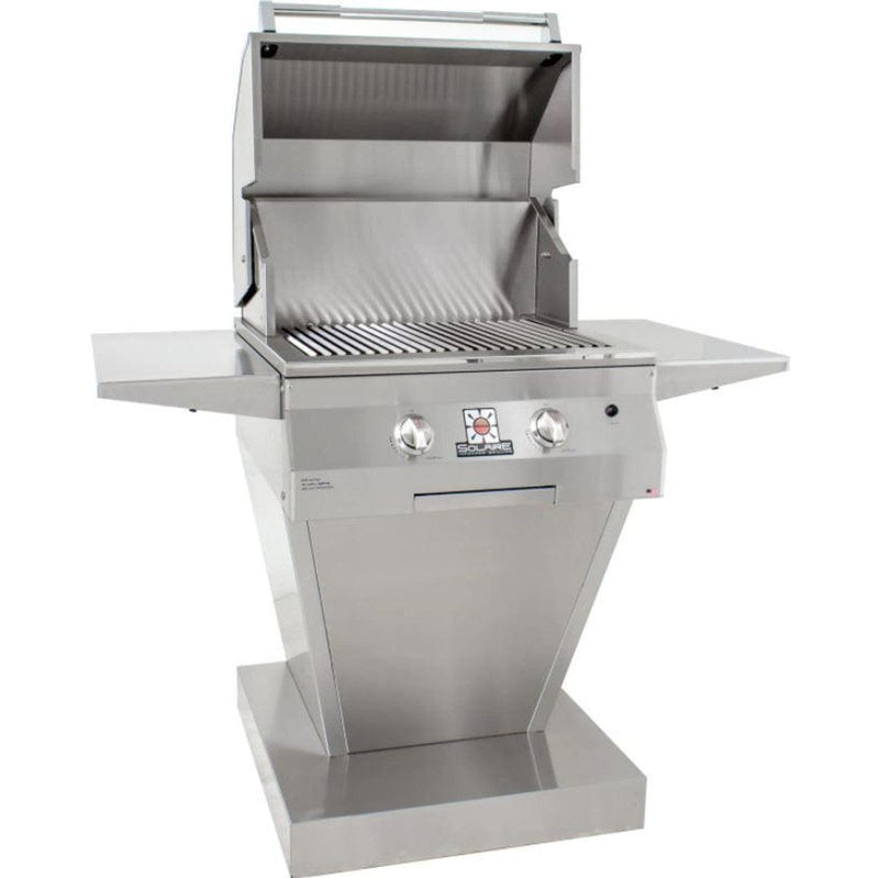 Solaire Solaire 27" Deluxe Infrared Gas Grill on Angular Pedestal Base Natural Gas / Stainless Steel SOL-IRBQ-27GIRXL-PED-NG Freestanding Gas Grill