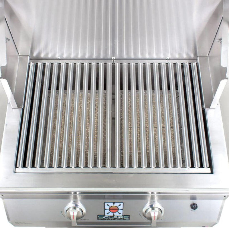 Solaire Solaire 27" Deluxe Infrared Gas Grill on Angular Pedestal Base Natural Gas / Stainless Steel SOL-IRBQ-27GIRXL-PED-NG Freestanding Gas Grill