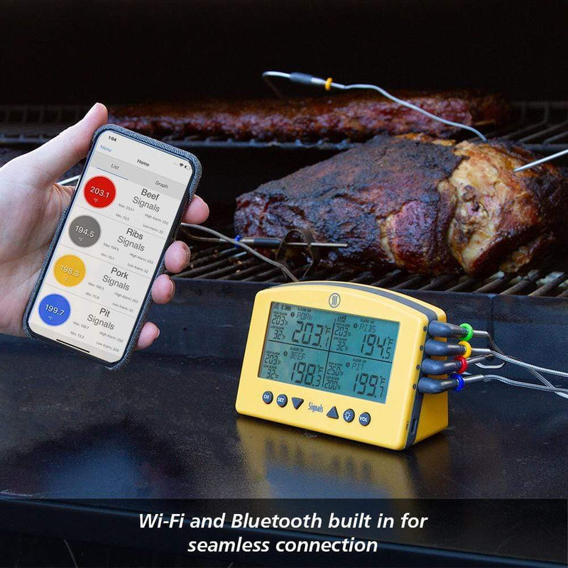 Thermoworks Thermoworks Signals 4-Channel BBQ Alarm Thermometer (WiFi + Bluetooth) Accessory Thermometer Wireless