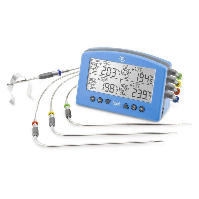 Thermoworks Thermoworks Signals 4-Channel BBQ Alarm Thermometer (WiFi + Bluetooth) Blue TX-1500-BL Accessory Thermometer Wireless 719926194129