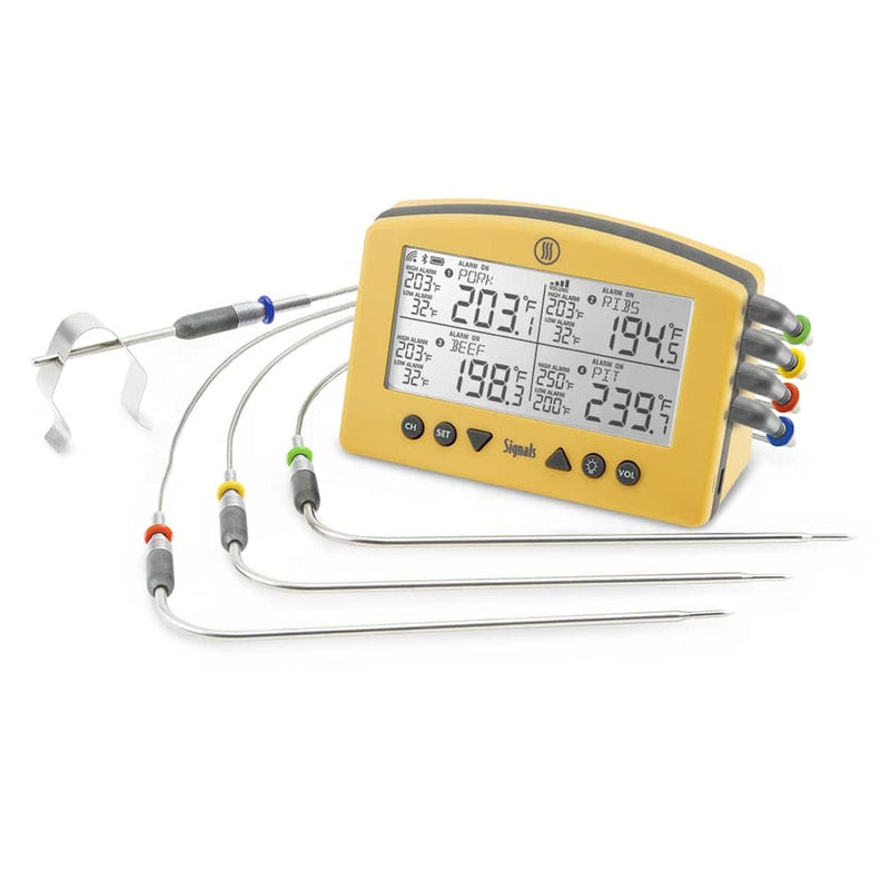 Thermoworks Thermoworks Signals 4-Channel BBQ Alarm Thermometer (WiFi + Bluetooth) Yellow TX-1500-YL Accessory Thermometer Wireless