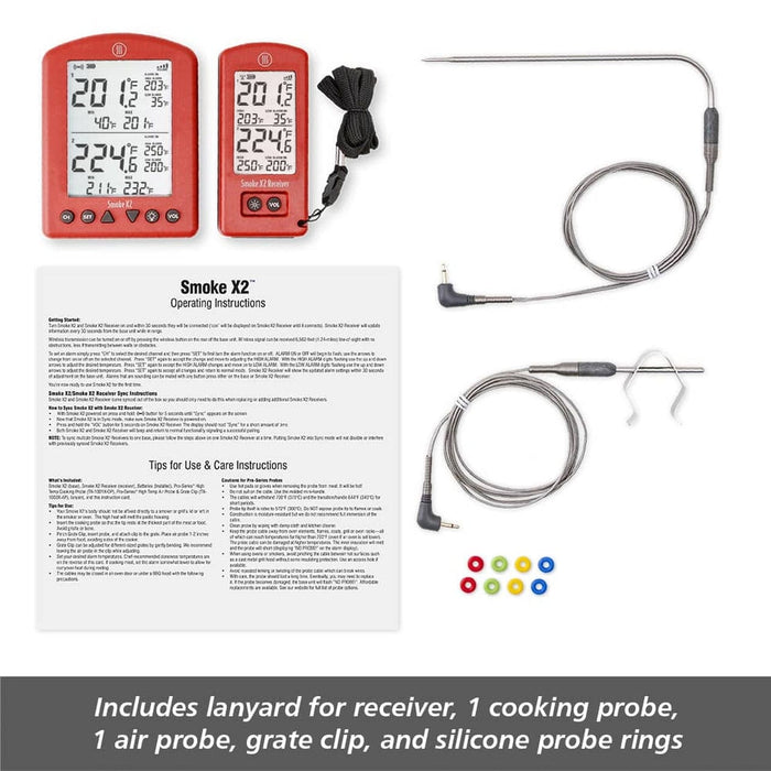 Thermoworks ThermoWorks Smoke X2 Long-Range Remote BBQ Alarm Thermometer TX-1700 Accessory Thermometer Wireless