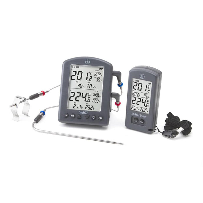 Thermoworks ThermoWorks Smoke X2 Long-Range Remote BBQ Alarm Thermometer TX-1700 Charcoal TX-1700-CH Accessory Thermometer Wireless