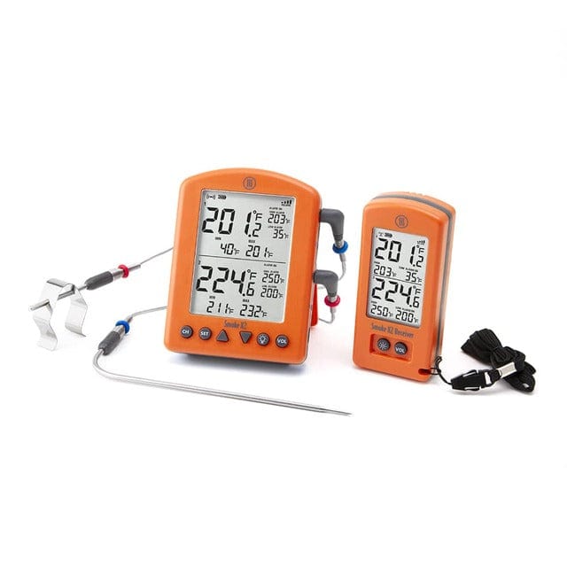 Thermoworks ThermoWorks Smoke X2 Long-Range Remote BBQ Alarm Thermometer TX-1700 Orange TX-1700-OR Accessory Thermometer Wireless