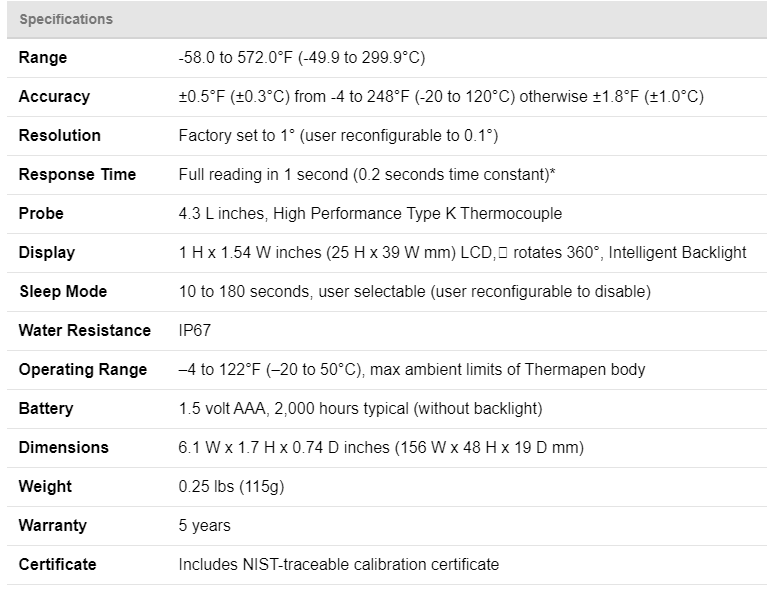 Thermoworks Thermoworks Thermapen ONE THS-235 Accessory Thermometer Wireless