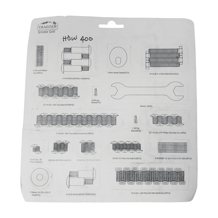 Traeger Traeger Hardware Kit Select HDW400 HDW400 Part Pellet BBQ